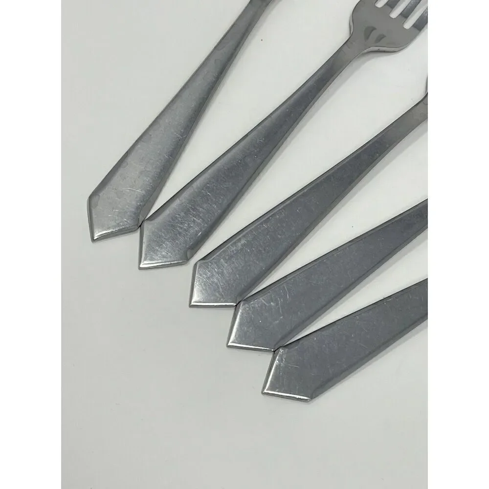 Maper-Inox Stainless Pointed Tip Handle Dinner Place Forks 7.75” Set Of 5 MCM